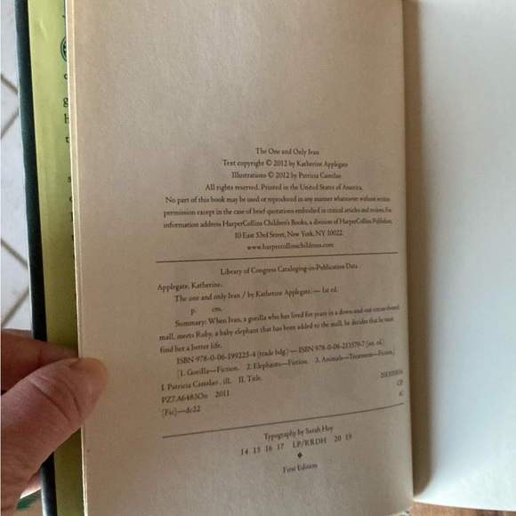 First Edition - The One and Only Ivan by Katharine Applegate Hardcover 2011 - Picture 7 of 15